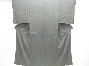 アンティーク　錦紗蔦の葉模様着物